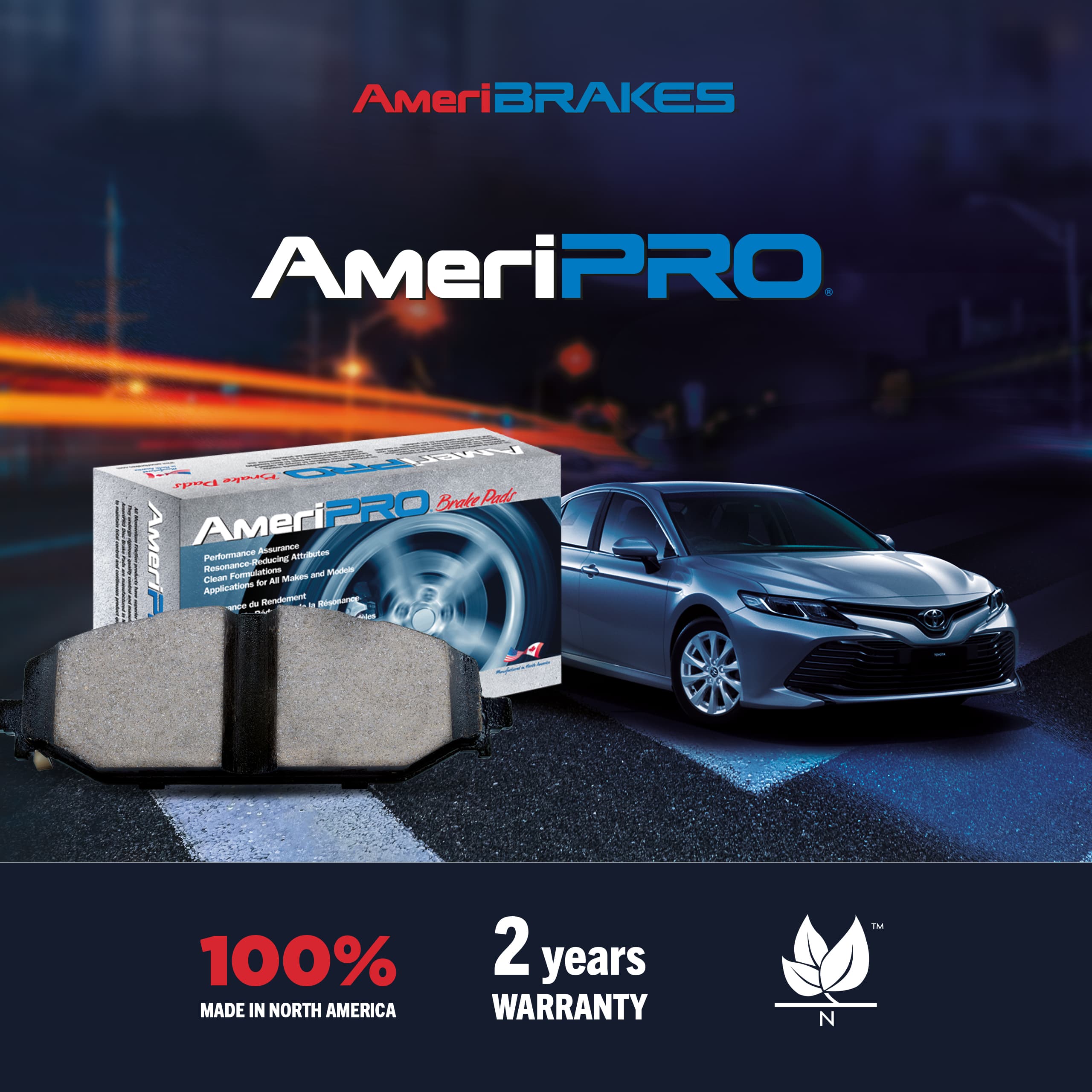 AmeriBRAKES - NWF-PRM412 - Front Disc Brake Pad image 2